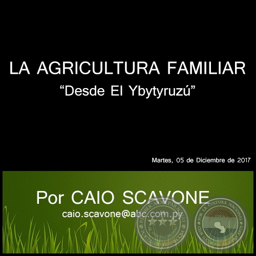 LA AGRICULTURA FAMILIAR - Desde El Ybytyruzú - Por CAIO SCAVONE - Martes, 05 de Diciembre de 2017
